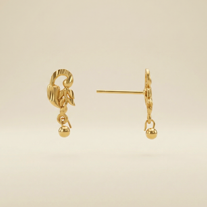 Gira Gold Plated Leaf Earrings