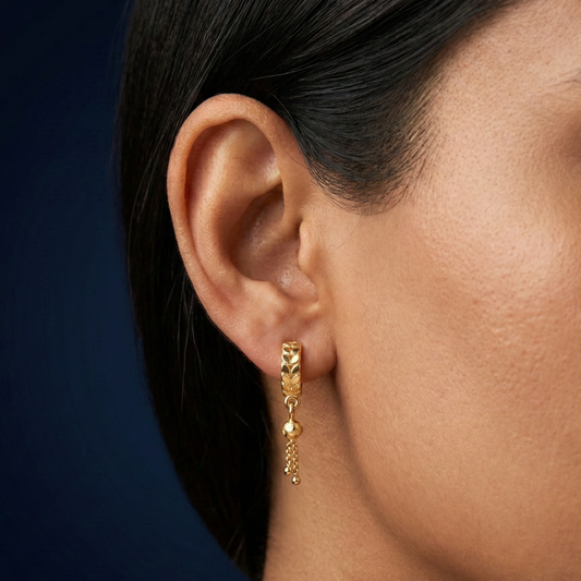 Woven Elegance 18K Gold Plated Hoops
