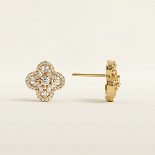 Gilded Clover Gold Plated Studs