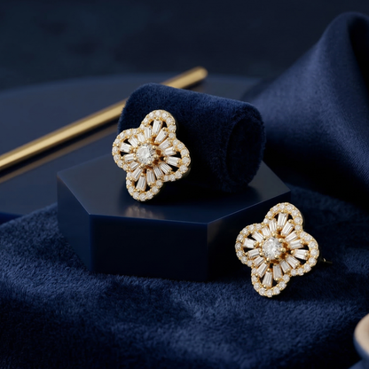 Gilded Clover Gold Plated Studs