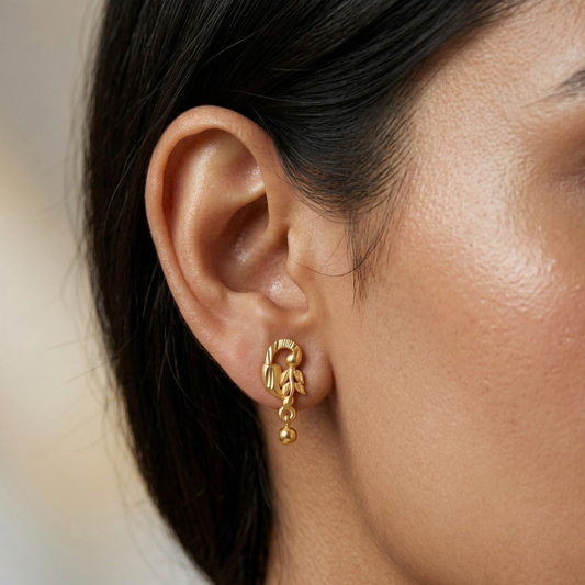 Gira 18K Gold Plated Leaf Earrings
