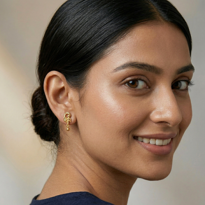 Gira Gold Plated Leaf Earrings