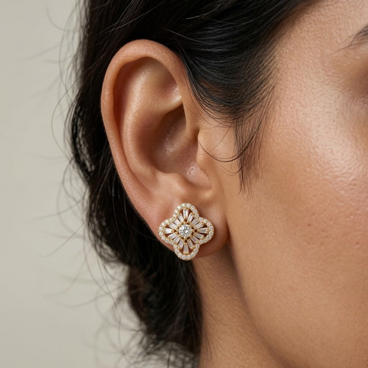 Gilded Clover 18K Gold Plated Studs