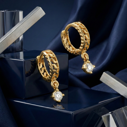 Vine Embrace Gold Plated Hoops