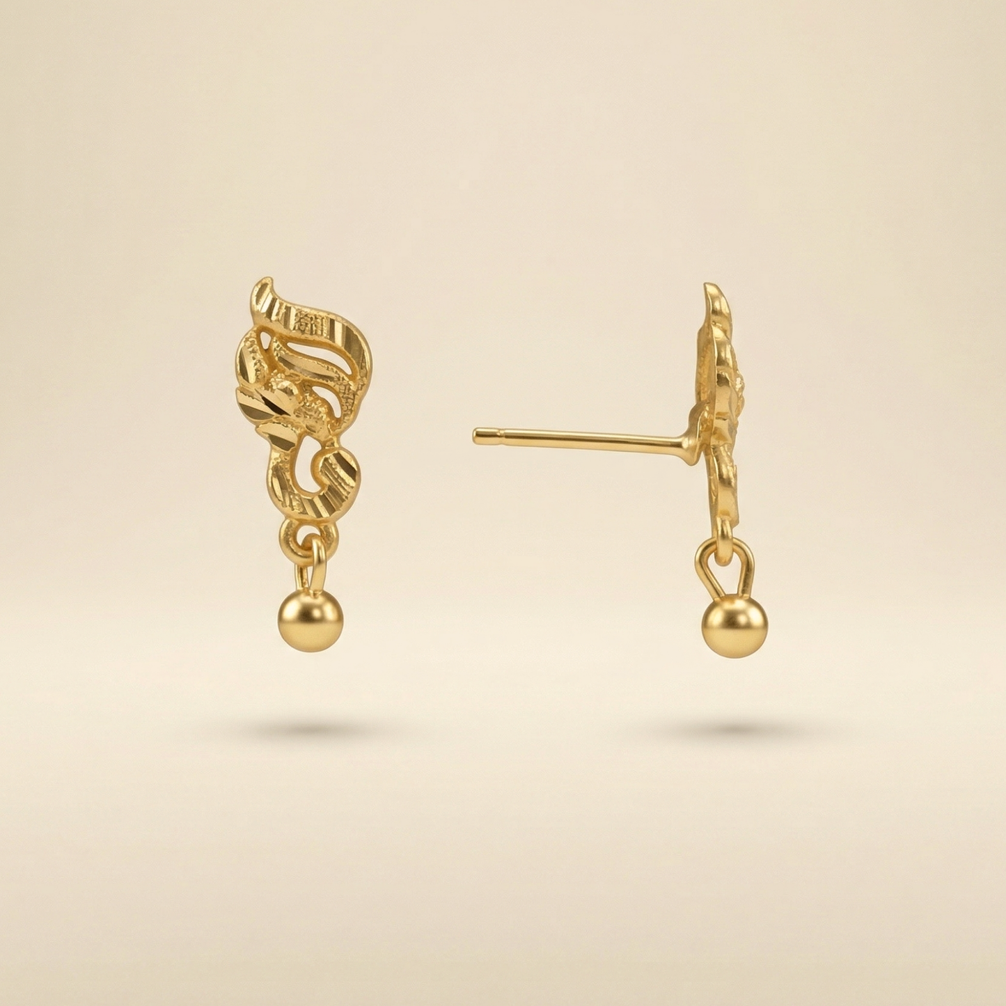 elina curve gold plated drops