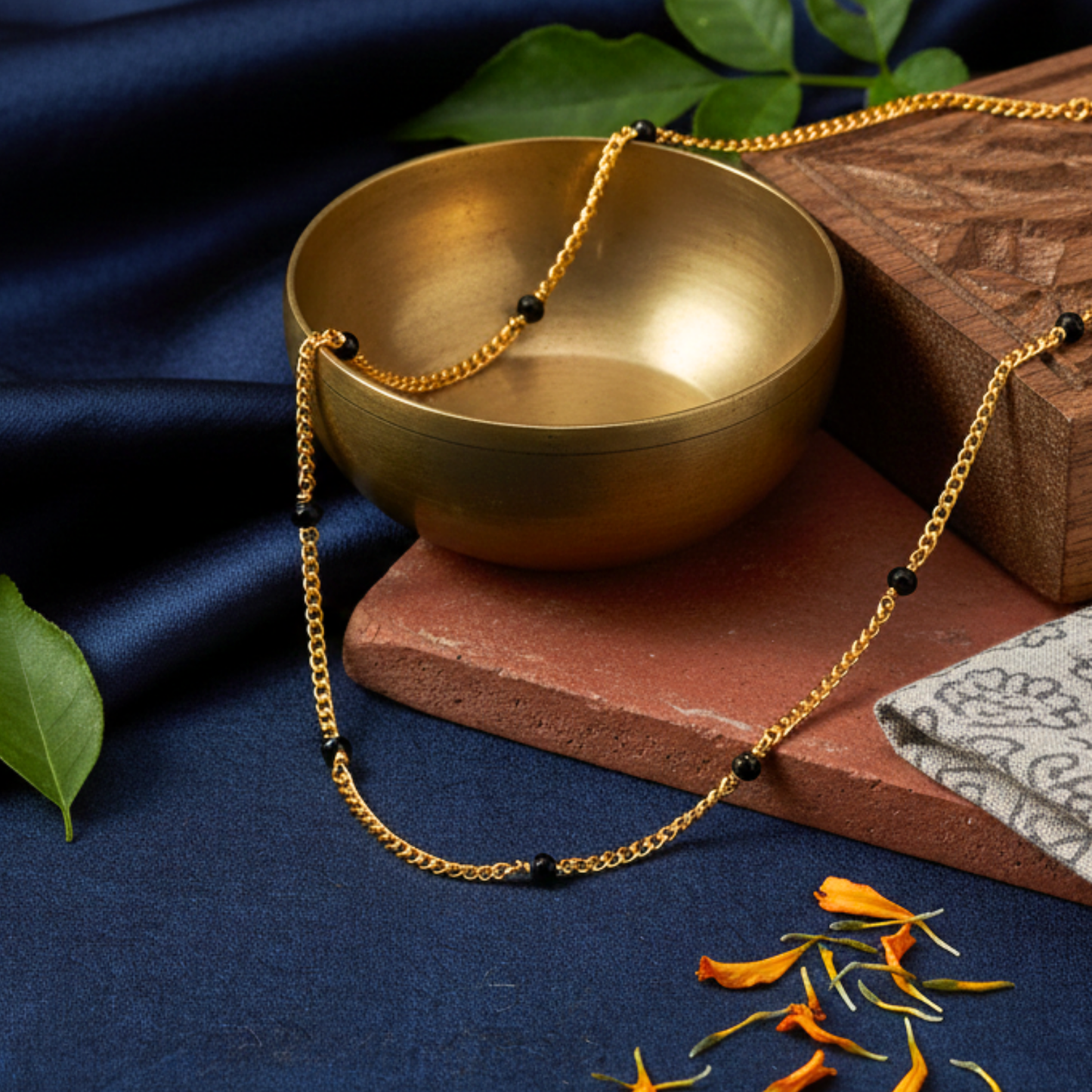 the minimalist grace 18 kt thick gold plated mangalsutra