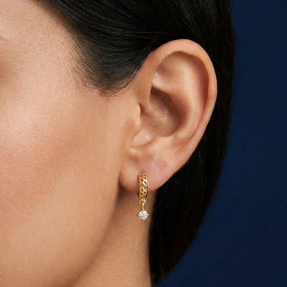 Vine Embrace Gold Plated Hoops