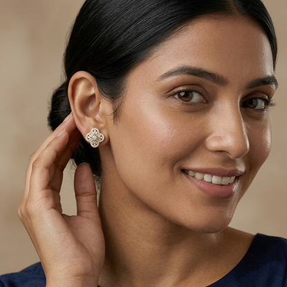 Gilded Clover Gold Plated Studs
