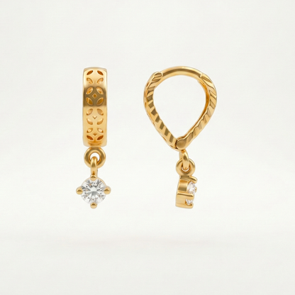 Swirl Gold Plated Dangle Hoops