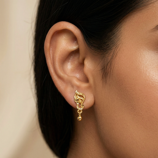 Elina Curve 18K Gold Plated Drops