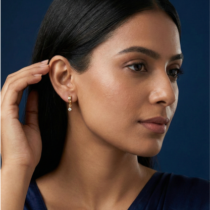 Swirl Gold Plated Dangle Hoops