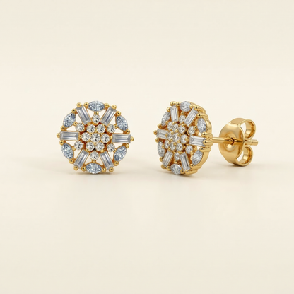 Cosmic Bloom Gold Plated Studs