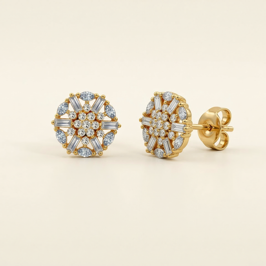 Cosmic Bloom Gold Plated Studs