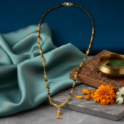 Golden Flourish 18 KT Thick Gold Plated Mangalsutra