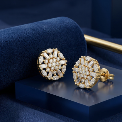 Cosmic Bloom Gold Plated Studs