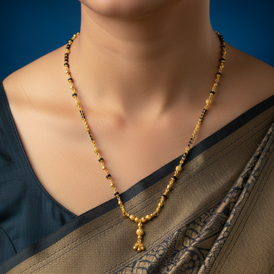 Golden Flourish 18 KT Thick Gold Plated Mangalsutra