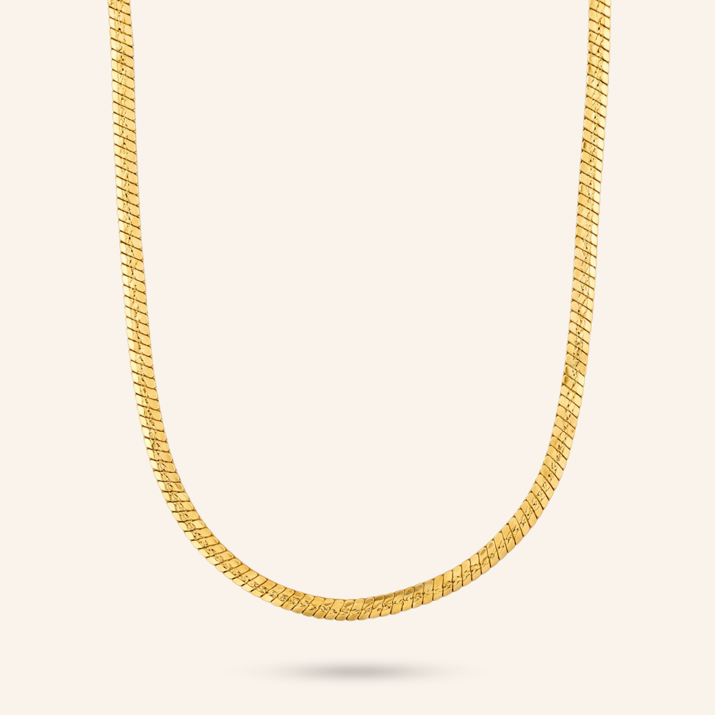 serpent shine 18k gold-plated flat chain
