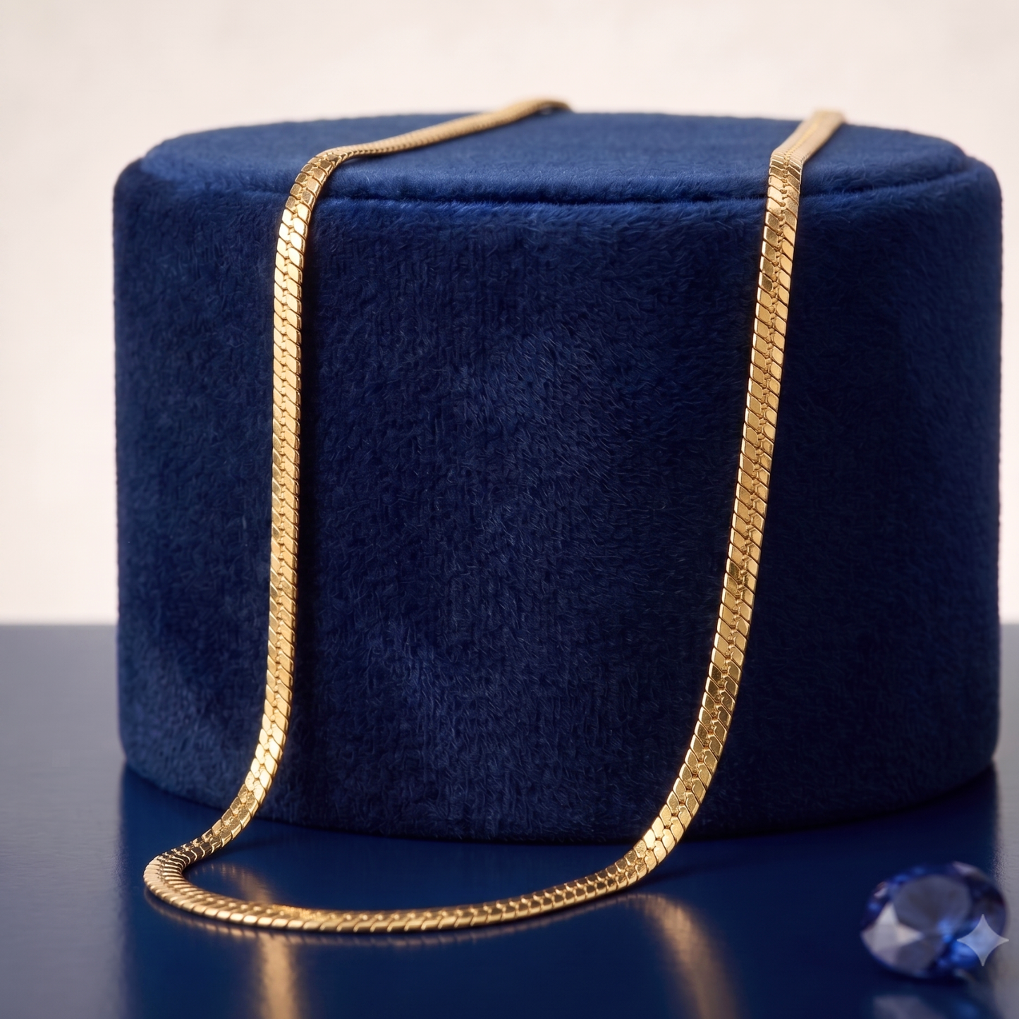 serpent shine 18k gold-plated flat chain
