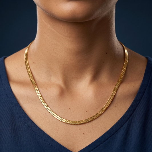 Serpent Shine 18K Gold-Plated Flat Chain