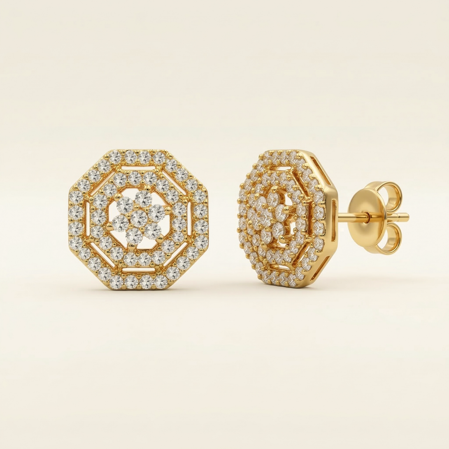 eight point radiance gold plated studs