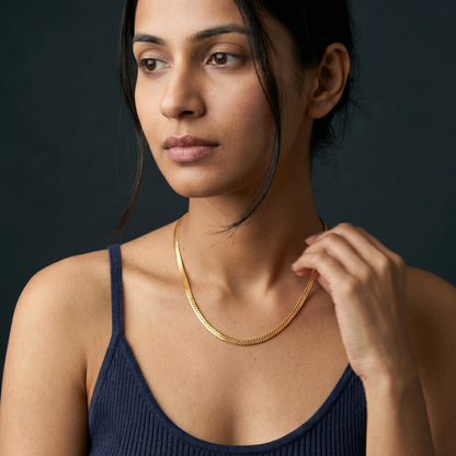 Serpent Shine 18K Gold-Plated Flat Chain