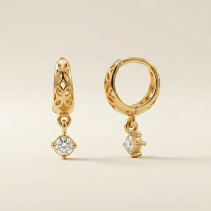 Meadow Weave Gold Plated Hoops