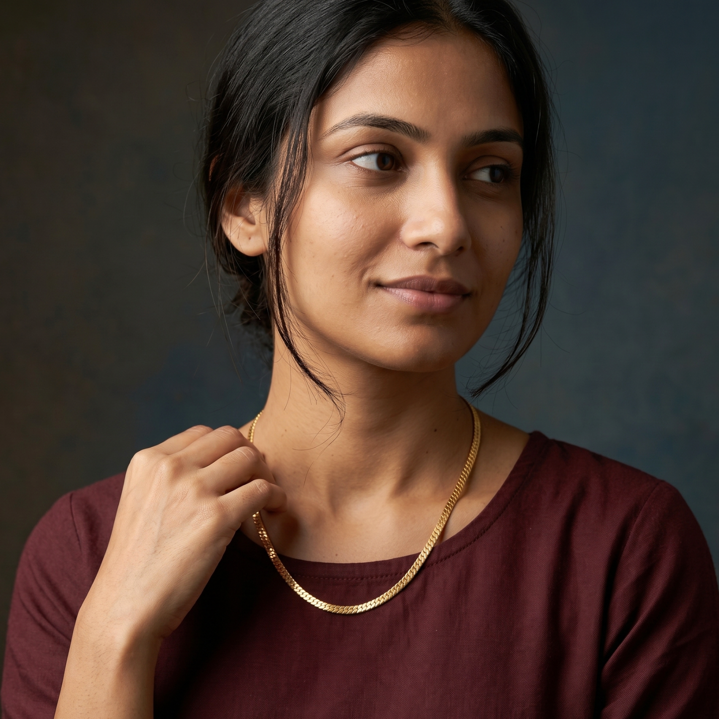 serpent shine 18k gold-plated flat chain