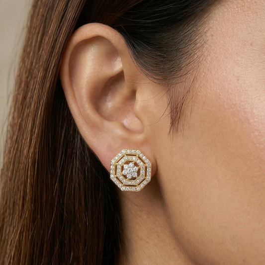 Eight Points 18K Gold Plated Studs