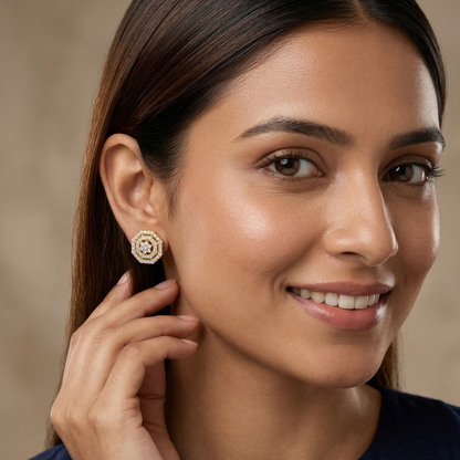 Eight Point Radiance Gold Plated Studs