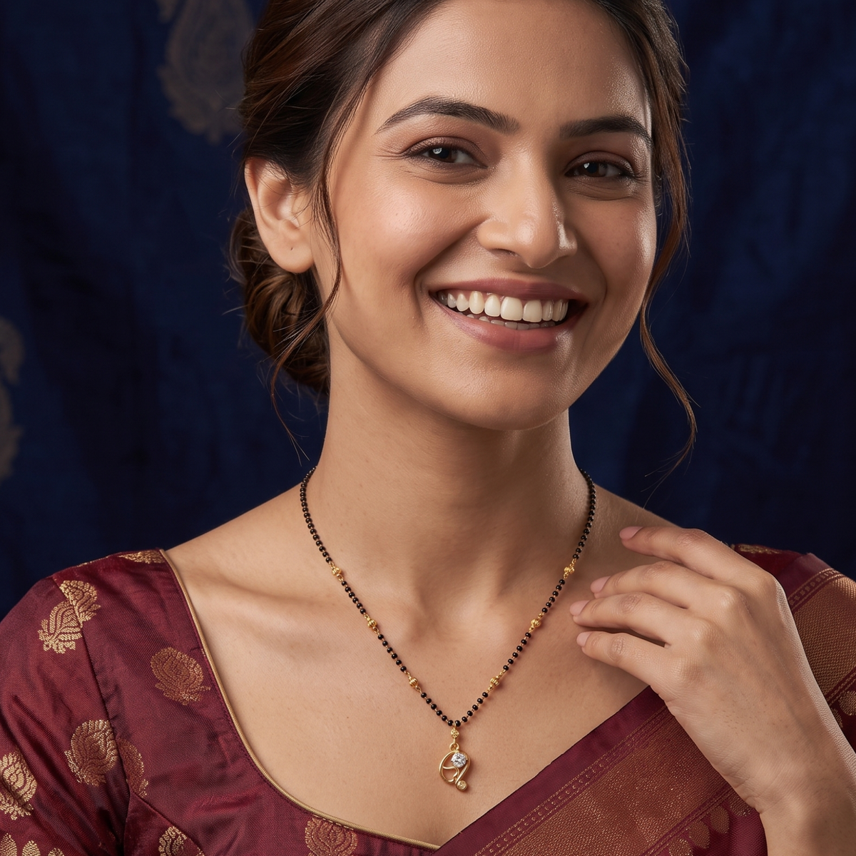 artistic curve 18k gold plated mangalsutra