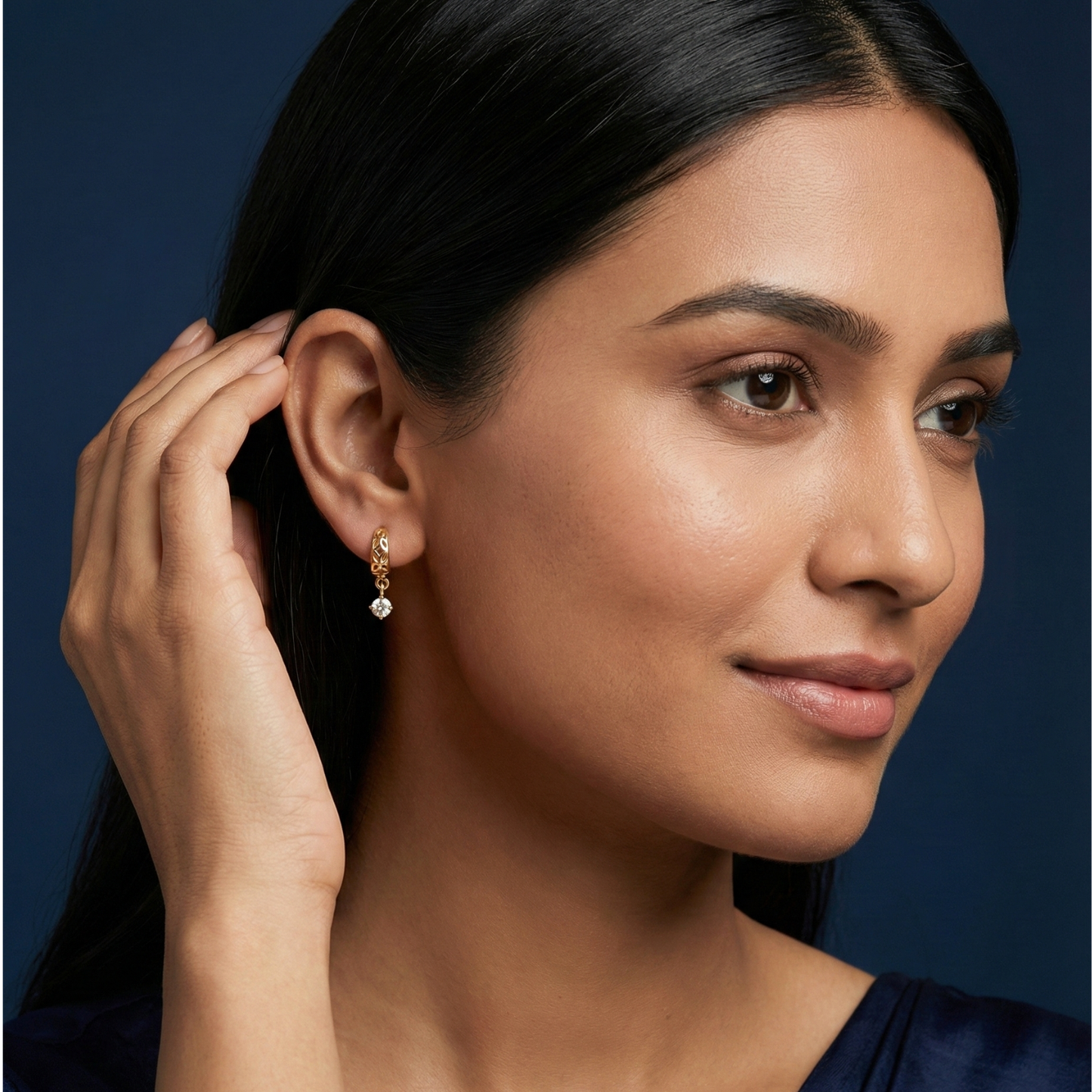 meadow weave gold plated hoops