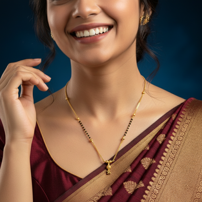 Meena Saubhagya 18 KT Thick Gold Plated Mangalsutra