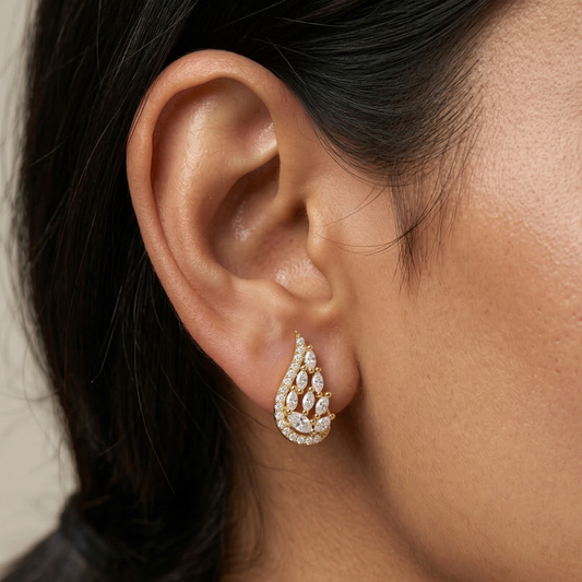 Petal Mosaic 18K Gold Plated Studs