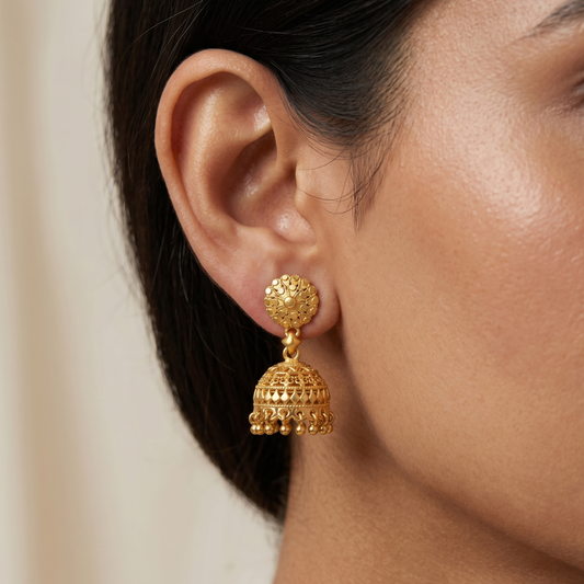 Maharani 18K Gold Plated Jhumkas