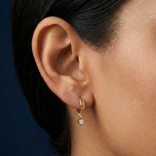 Heartbeat 18K Gold Plated Hoops