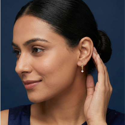 Heartbeat Gold Plated Dangle Hoops