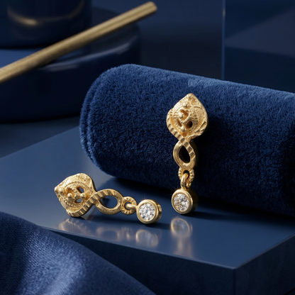 Rose Dewdrop Stud Earrings