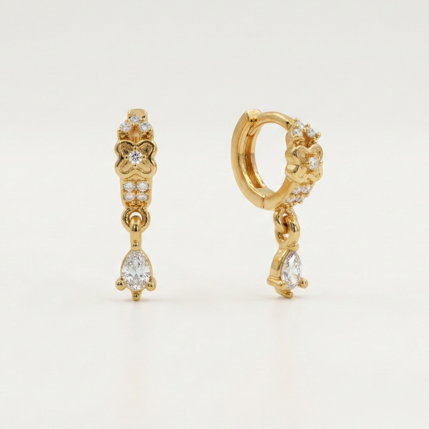 glimmer charm gold plated hoops