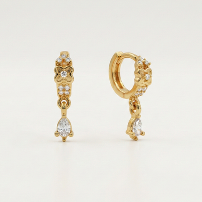 Glimmer Charm Gold Plated Hoops