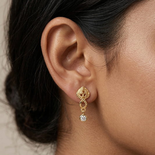 Rose Dewdrop 18K Gold Plated Earrings