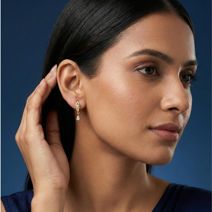Glimmer Charm Gold Plated Hoops