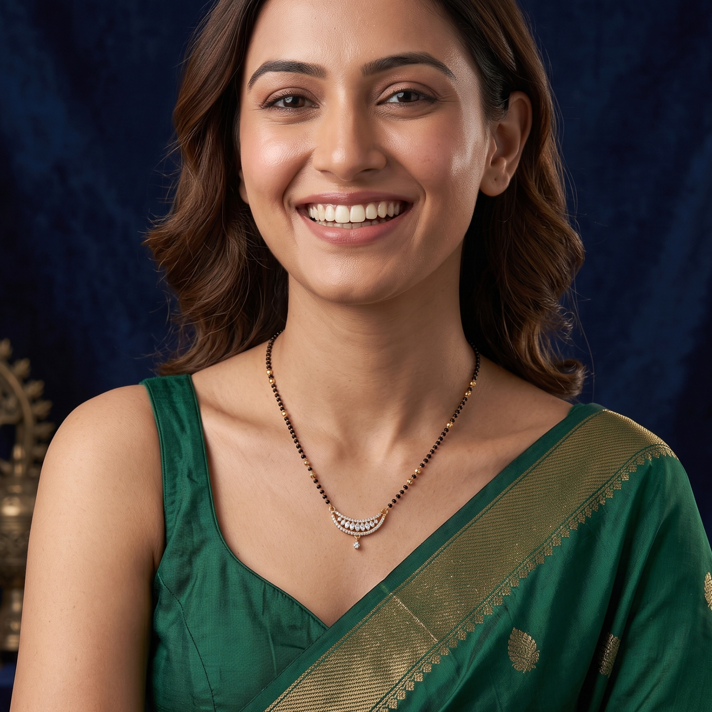 divine moonlight 18k gold plated mangalsutra