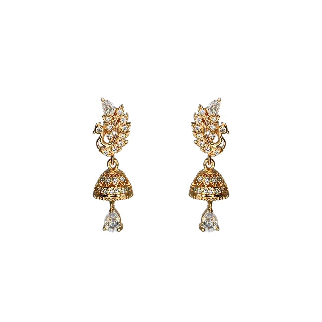 mayura rose gold plated jhumkas
