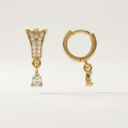 Sleek Bloom Gold Plated Hoops