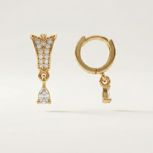 Sleek Bloom Gold Plated Hoops