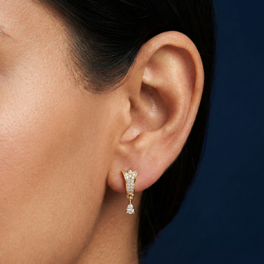 Sleek Bloom 18K Gold Plated Hoops