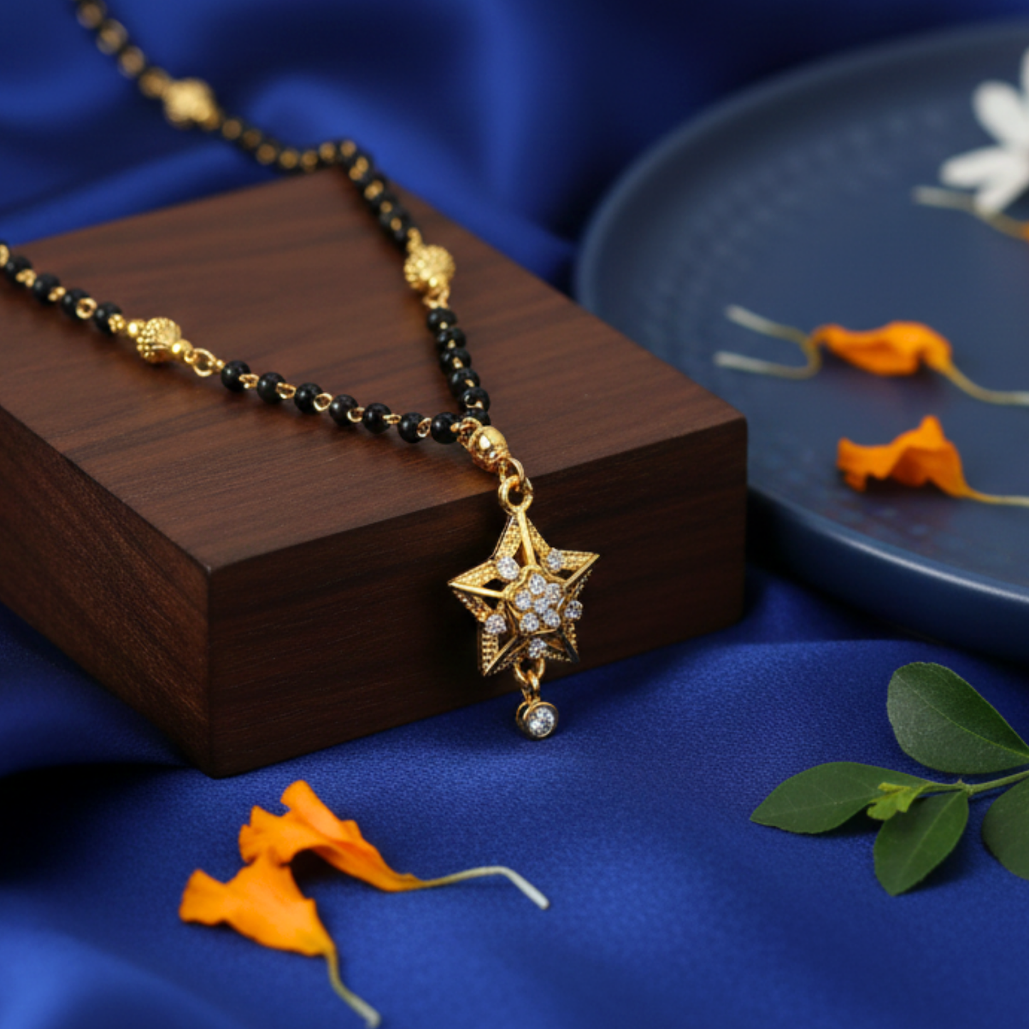 the guiding star 18 kt thick gold plated mangalsutra