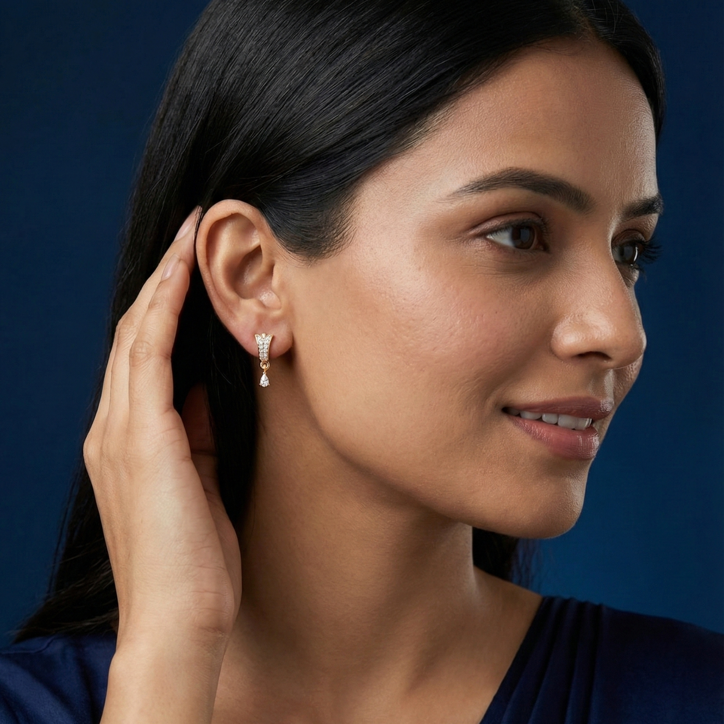sleek bloom gold plated hoops