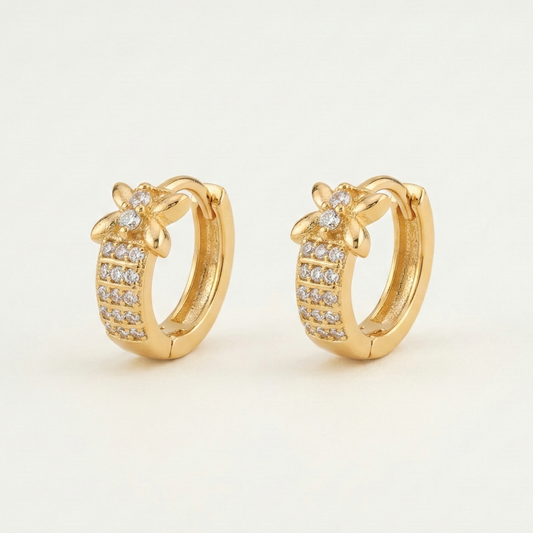 Luxe Bloom Gold Plated Hoops
