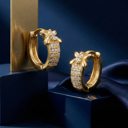 Luxe Bloom Gold Plated Hoops